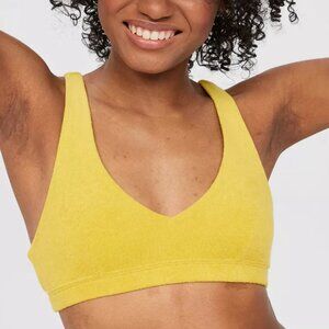 OFFLINE by Aerie Summer Lights Terry Sports Bra Green Rush S